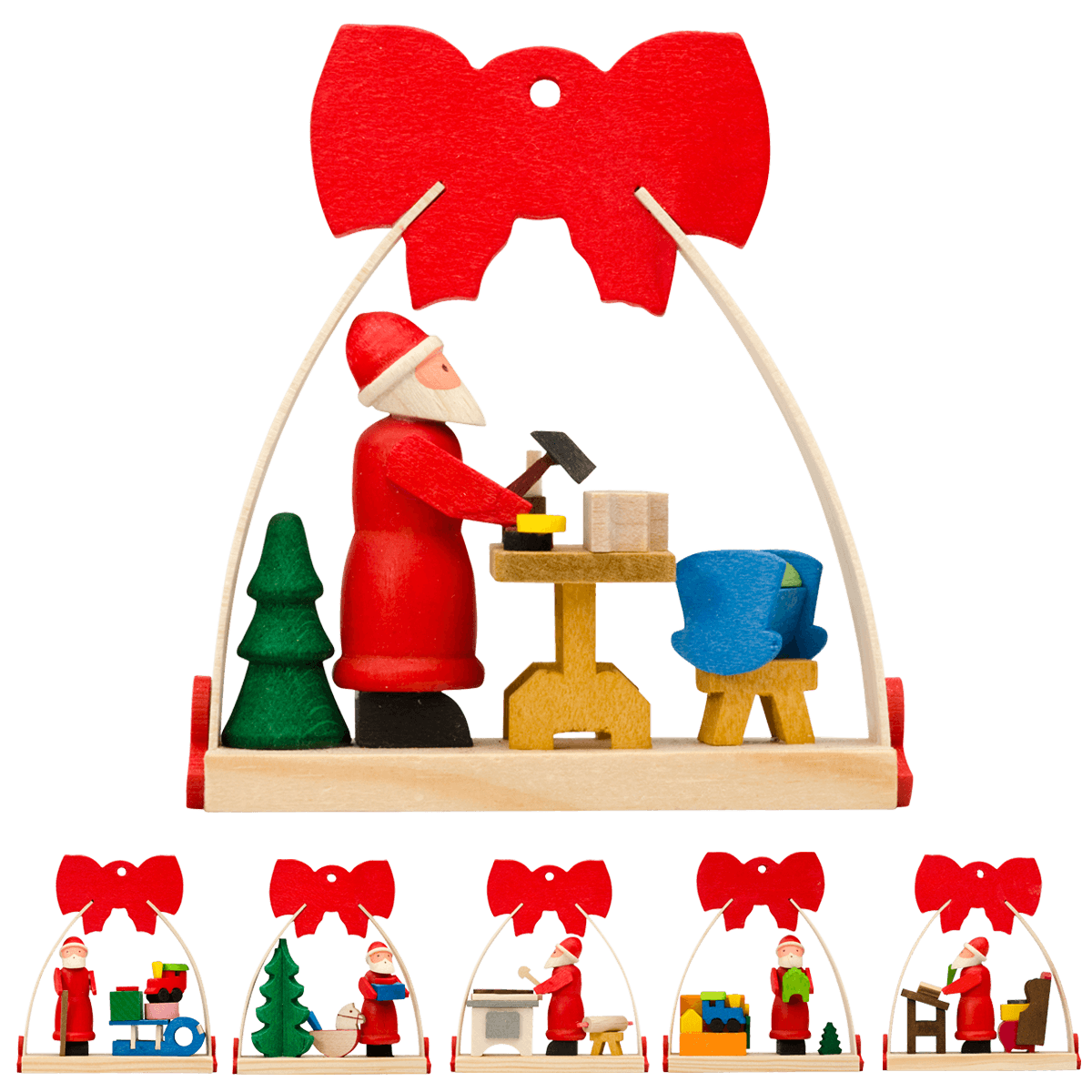 Arch with Bow 'Santa Claus' Ornaments (Set of 1)