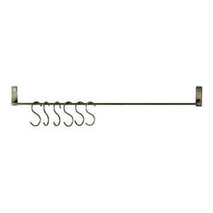 Wall Hanger with S-Hooks Antique Brass