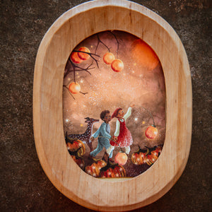 Wooden Picture Frame - Oval Hanging A6