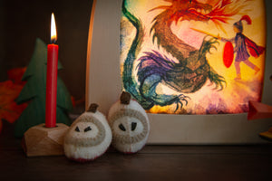 Wool Felt Apple Parts (3p)