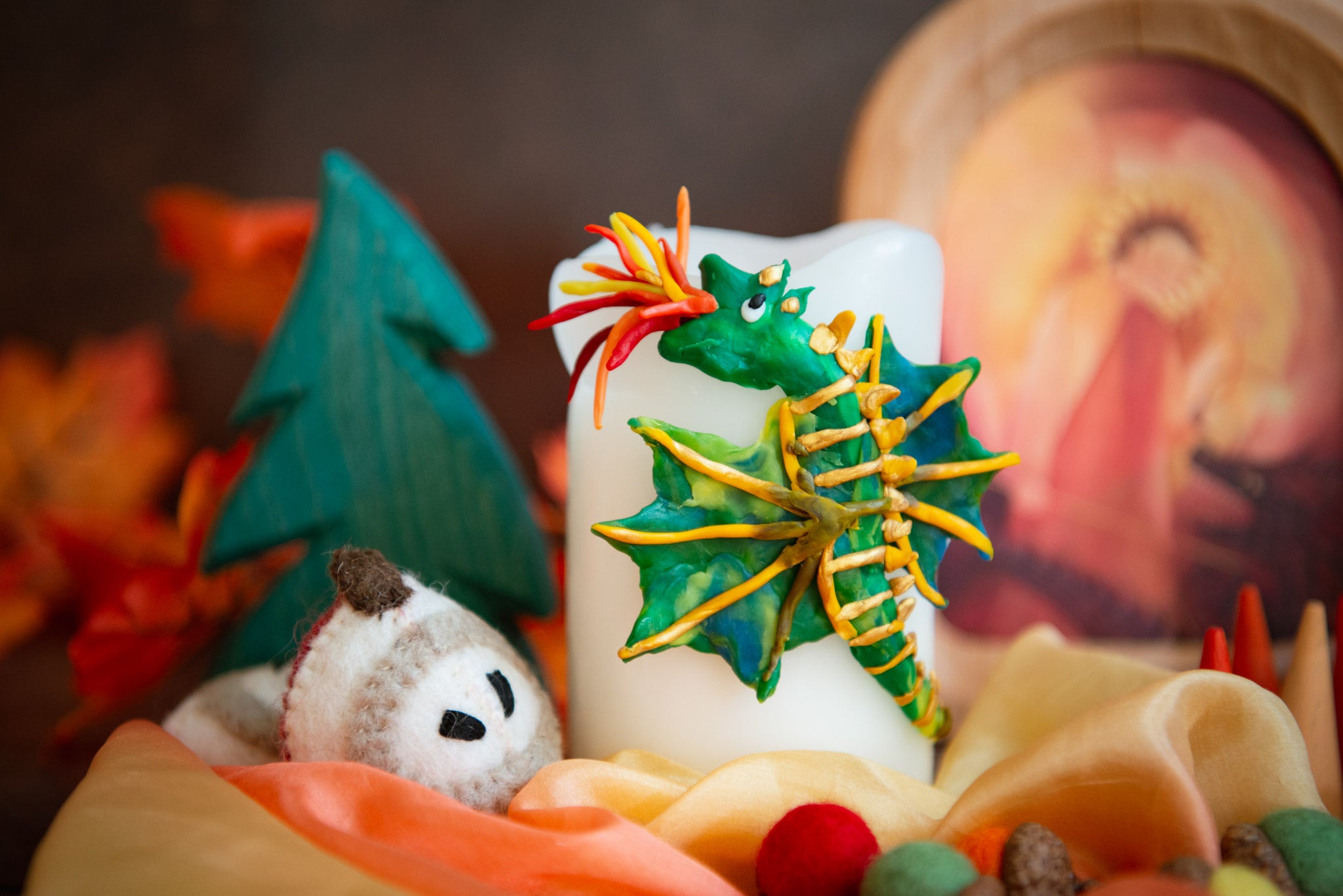Wool Felt Apple Parts (3p)
