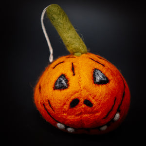 Wool Felt Ornament 'Evil Pumpkin'