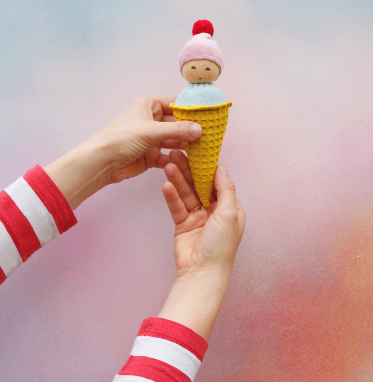 Nanchen Natur Ice Cream Cone Rattle