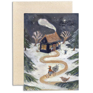 Greeting Card - Bringing The Tree Home