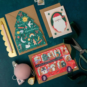 Reindeer Bus Christmas Card