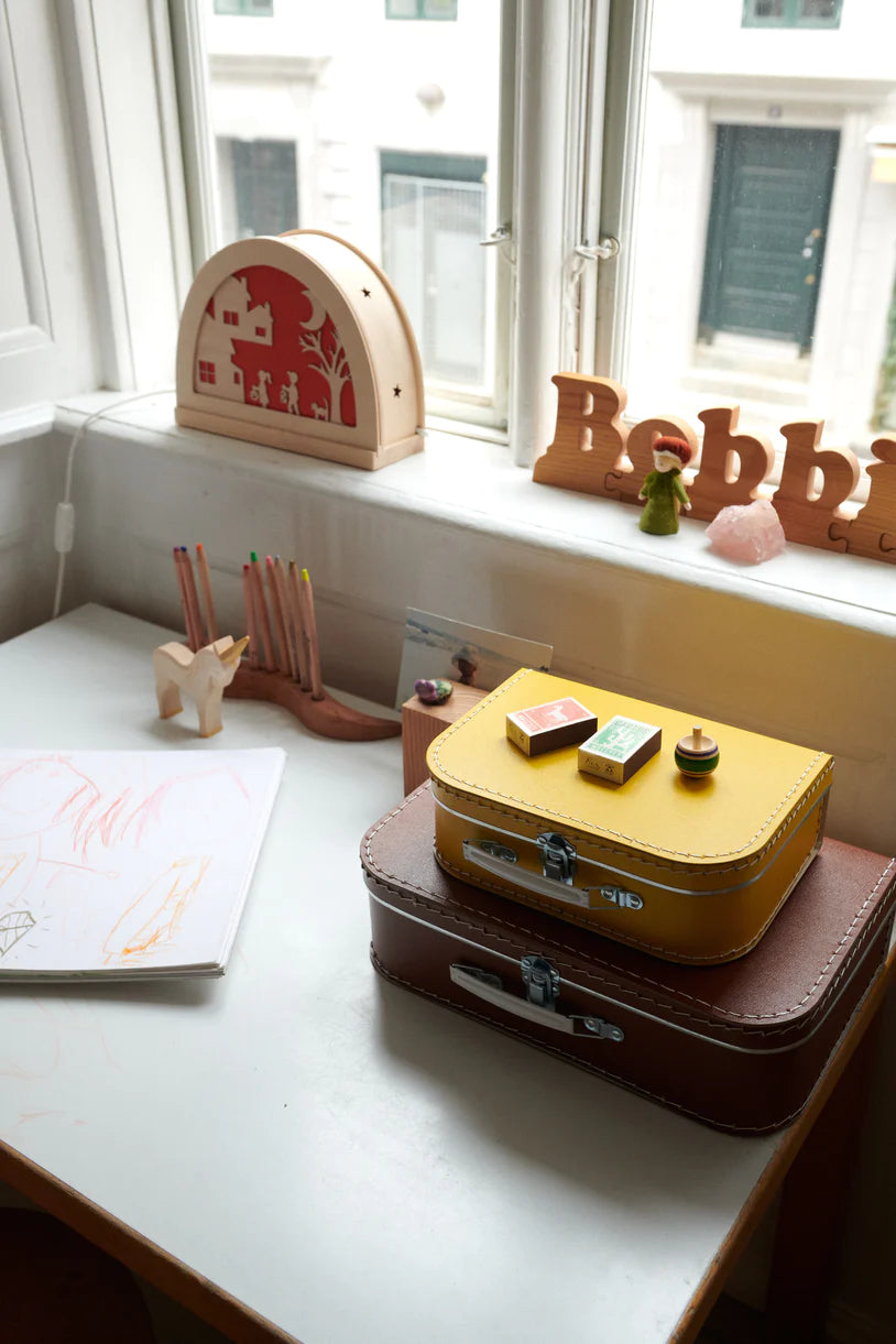 Cardboard Suitcase Yellow - 25cm