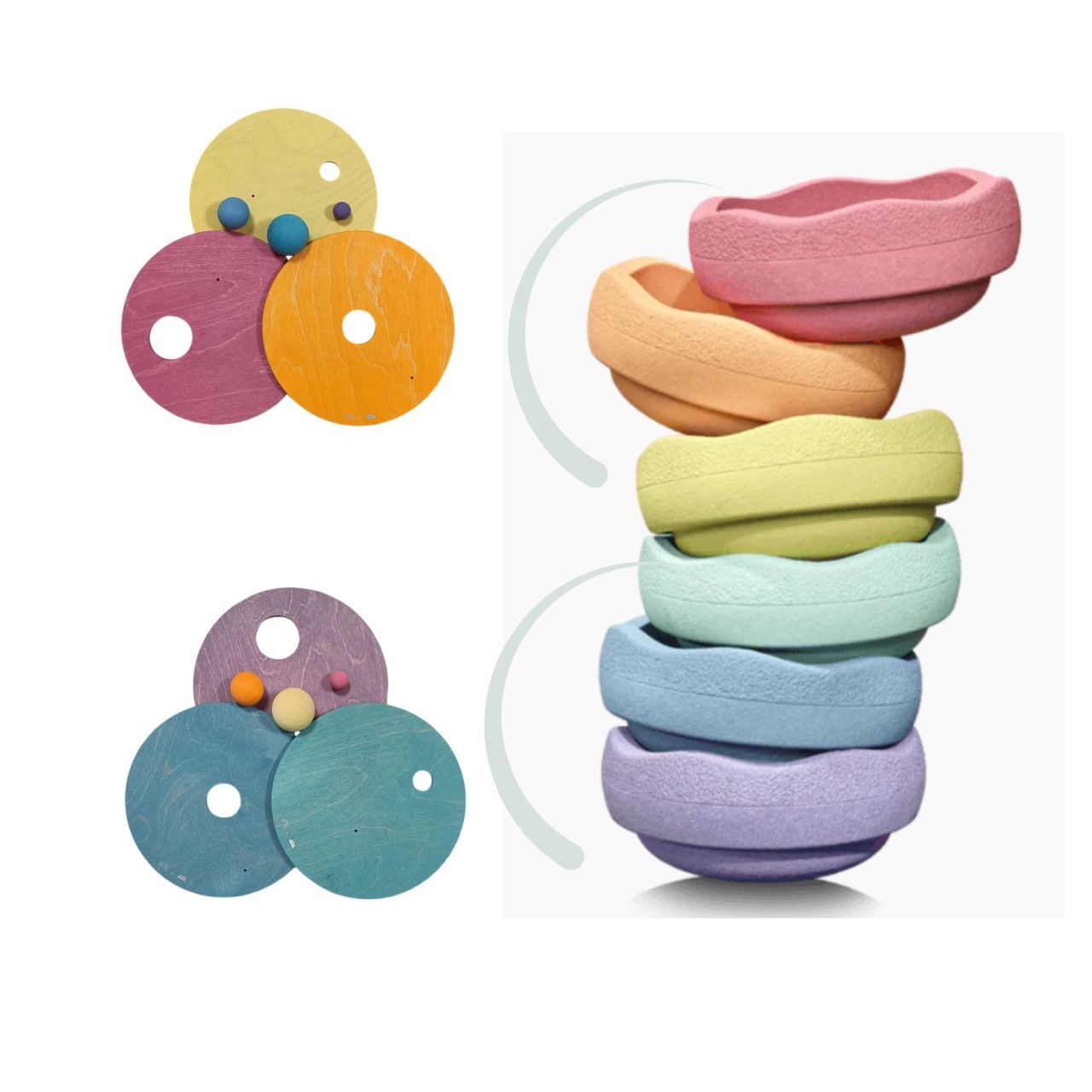 GRIMM’S x Stapelstein® Rolling Discs Cool Pastel