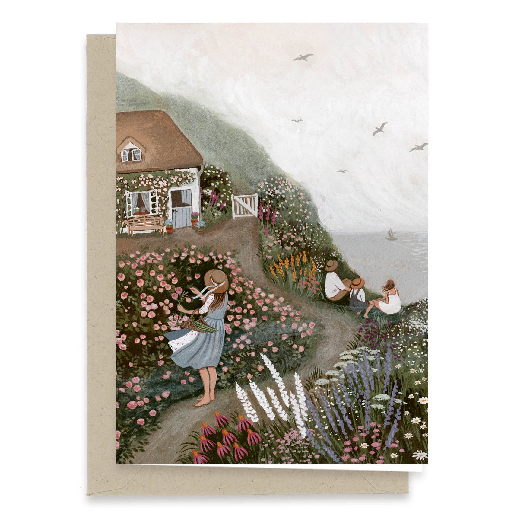 Rose Cottage Card by Robin Pieterse