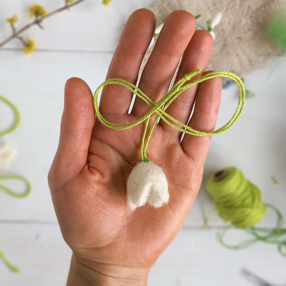 Felted Snowdrop Necklace