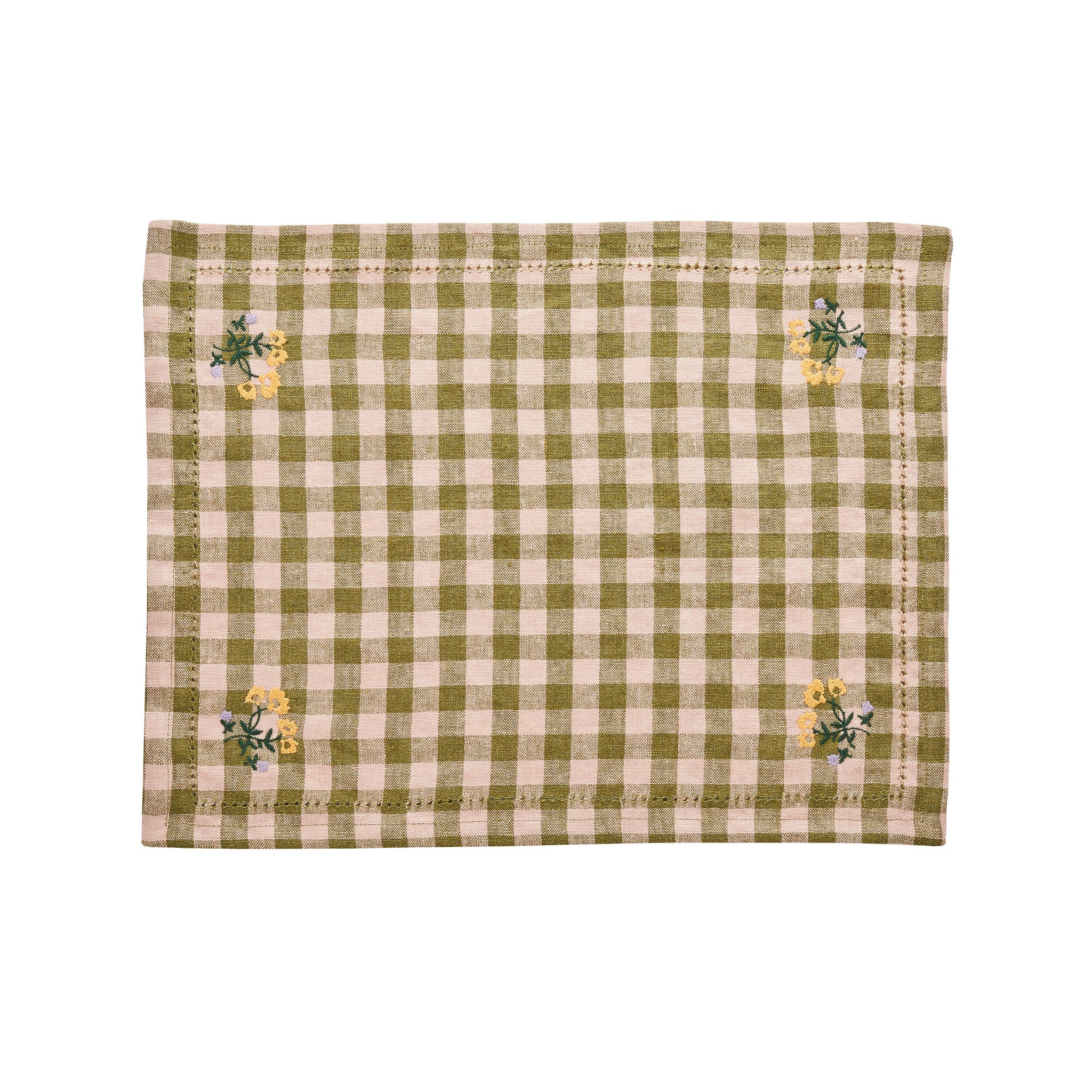 gingham embroidered napkin/placemat