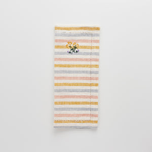 Summer Stripe embroidered napkin/placemat Vanilla