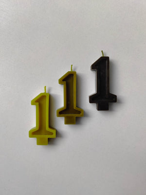 Natural Beeswax Number Candles Black