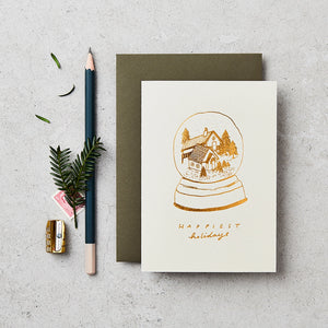 Snow Globe Christmas Card & Envelope