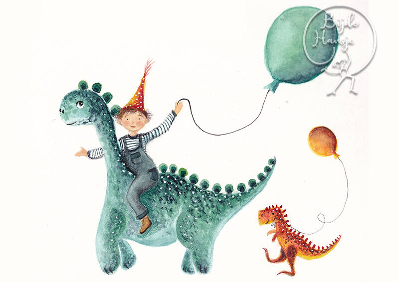 Postcard/Seasonal Card 'Birthday Dino'