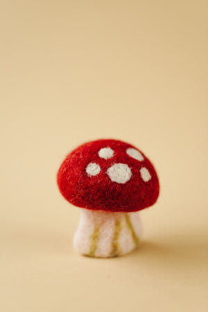 Papoose Wool Felt Mushrooms Large (3p)