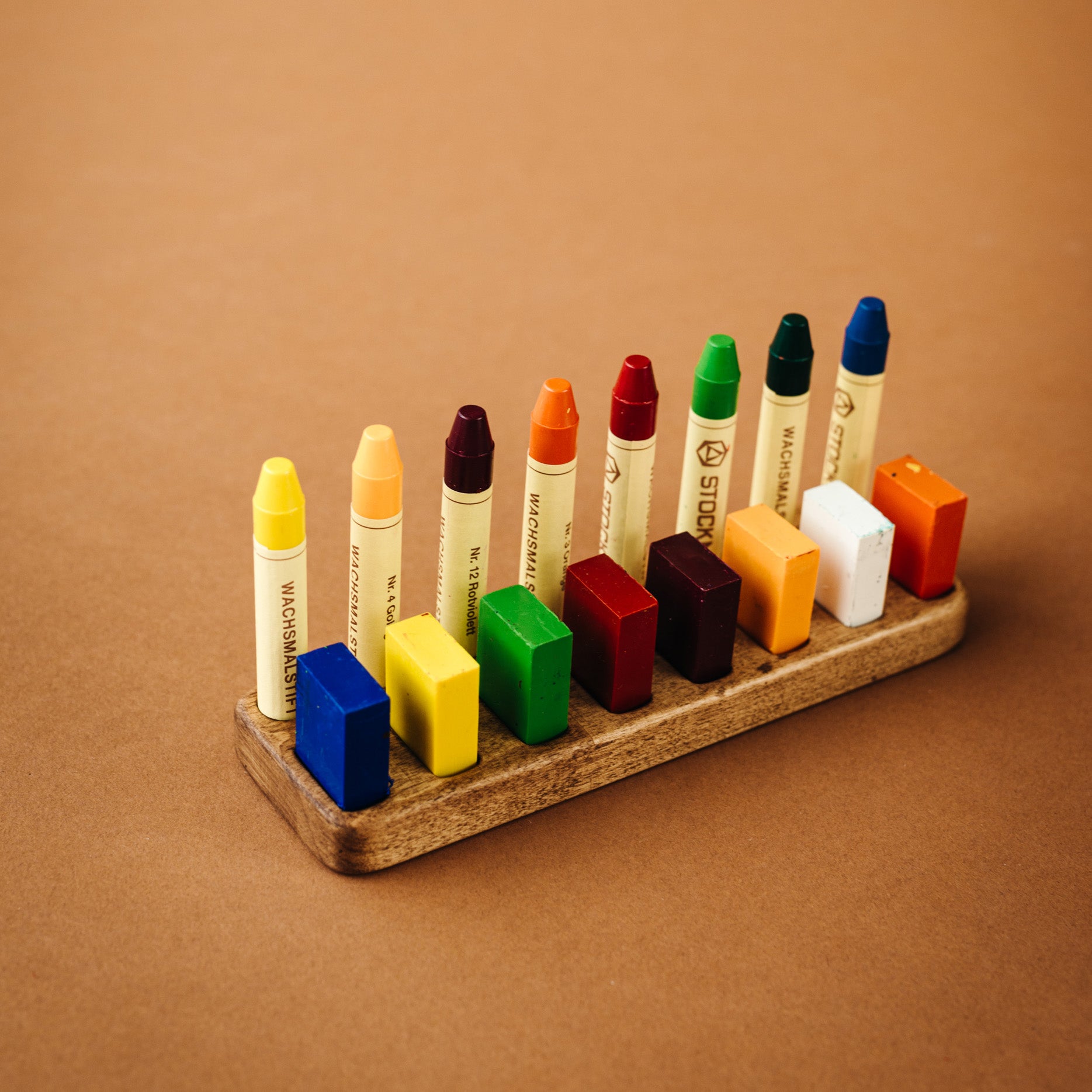 Wooden Crayon Holder 12 Stick /12 Block