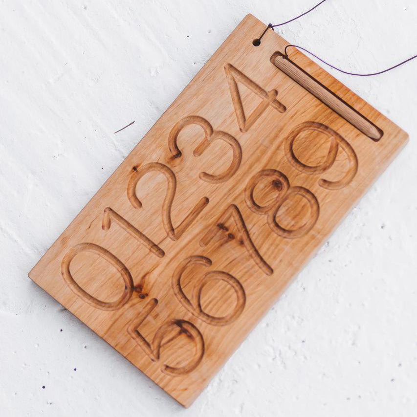 Wooden numbers tracing board