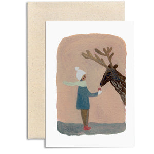 Greeting Card - Apple for reindeer