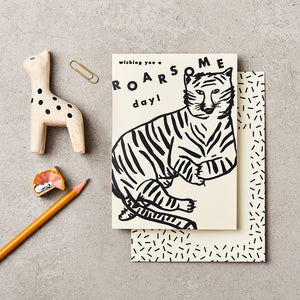 Roarsome Tiger Birthday Card & Envelope