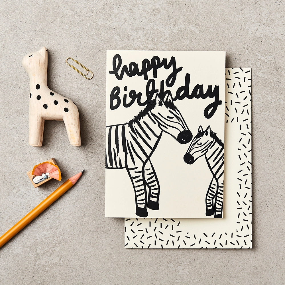 Happy Birthday Zebra Card & Envelope