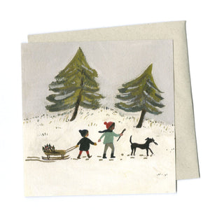 Greeting Card - Out in the Snow