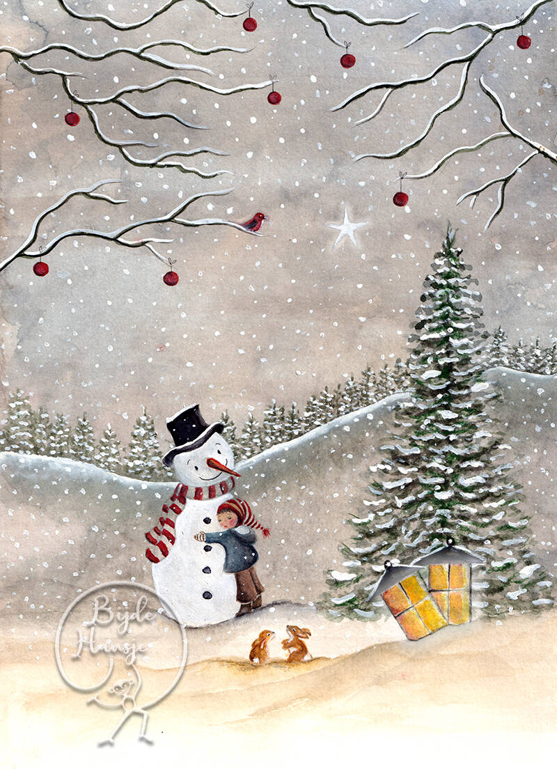 Postcard/Seasonal Card 'Snowman'